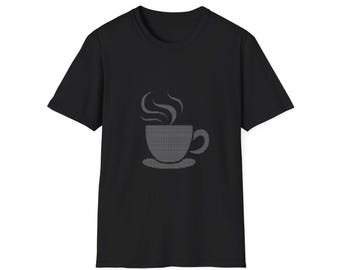 Camiseta con gráfico de café ASCII / Camiseta para desarrollador de software / Ropa minimalista para hackers / Ropa para programadores