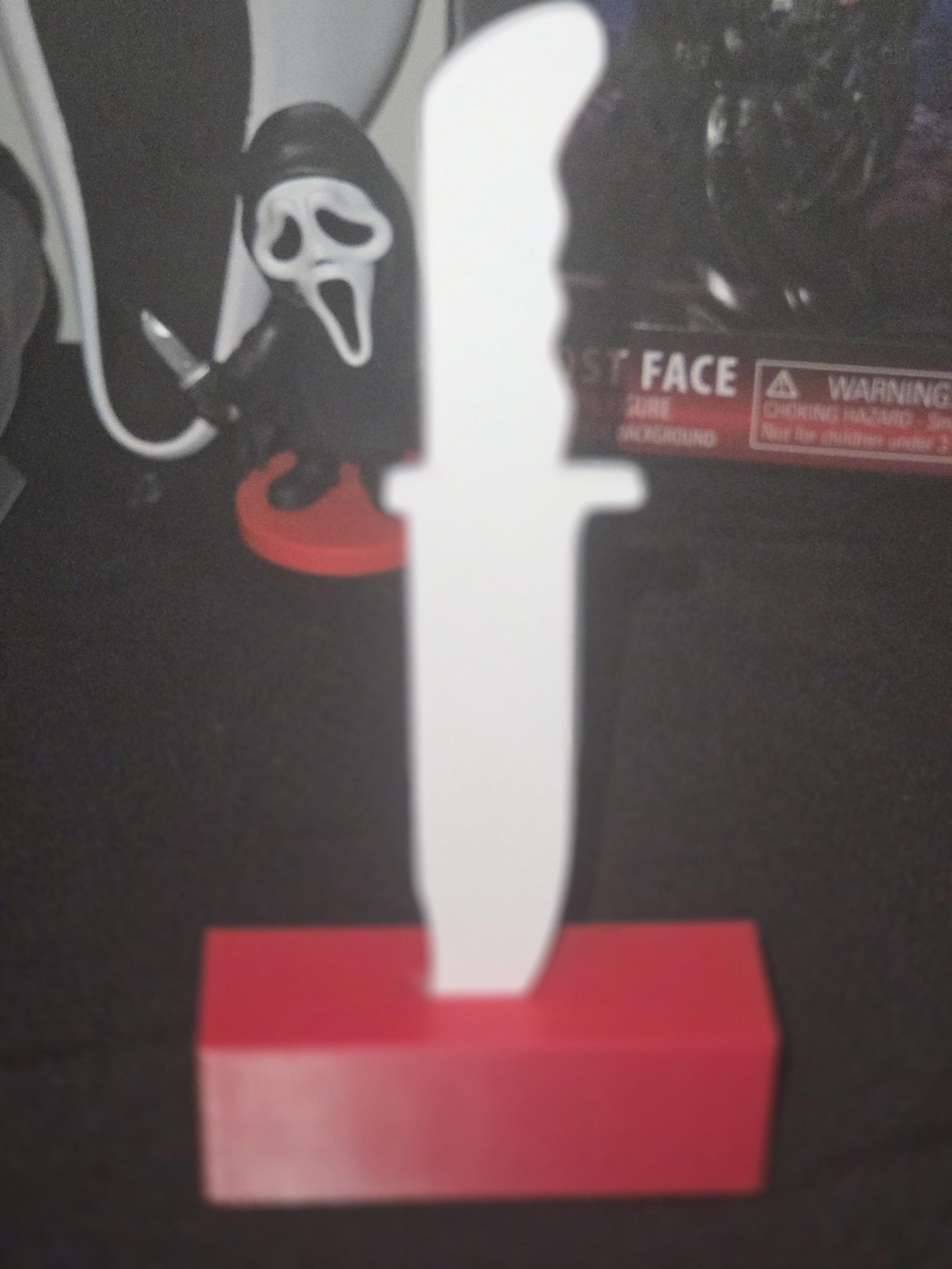 3D Printed Ghostface Scream Knife Prop: Horror Movie Collectible Stab ...