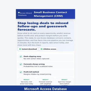 Base de données d'accès CRM pour les petites entreprises | Arrêtez de perdre des affaires à cause des suivis manqués