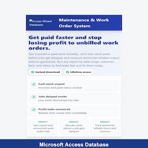 Maintenance & Work Order System Access Database | Stop Unbilled Work Orders Costing You Money