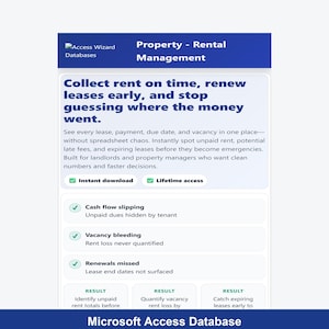 Property Rental Management Access Database | Track Rent, Leases & Unpaid Dues Instantly