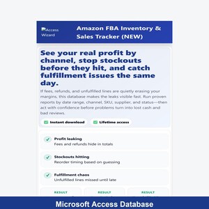 Amazon FBA Inventory & Sales Tracker Access Database | Stop Hidden Fees and Stockouts