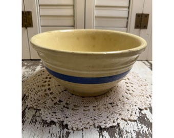 437 Vintage Covey Keramik Primitive Blue Band Steingut Schüssel