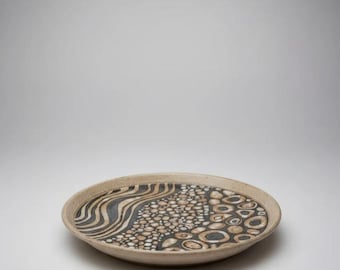 Plato Decorativo De Cerámica Gres Paula Hecho A Mano