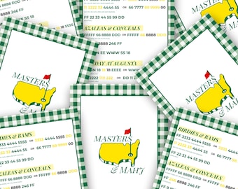 Cartas imprimibles de Masters & Mahjong / Cartas de juego de Mahjong Golf / Mahjong Masters Party / Descarga instantánea