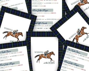 Carte Mahjong del Kentucky Derby / Mahjong stampabile per feste al Derby / Mahjong al Derby / Gioco Mahjong con corse di cavalli / Download immediato