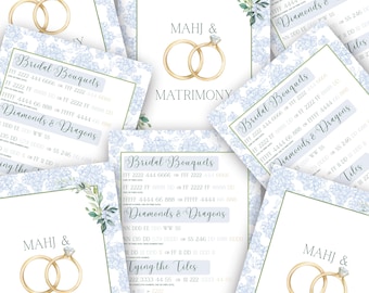 Mahjong e carte Mahjong per matrimoni / Gioco di Mahjong per addio al nubilato / Gioco per addio al nubilato / Mahjong per matrimoni stampabile / Download immediato