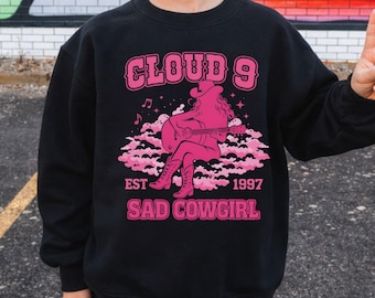 Cloud 9 2026 Music Youth Sweatshirt, Sad Cowgirl Country Concert Tour Crewneck, Retro Country Music Shirt, Western Music Fan Gift For Youth