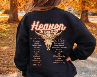 Heaven On Tour 2026 Youth Sweatshirt, Music Tour Graphic Crewneck, Country Concert Outfit, Music Lover Shirt, Trendy Western Music Fan Gift