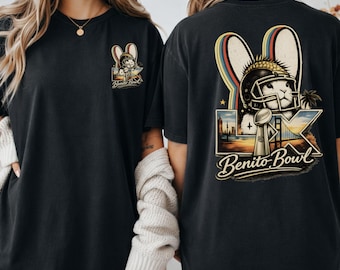 Unisex Benito Bowl 2026  Shirt, Bunny Football Graphic Crewneck, Here for the Benito Bowl, Retro Game Day Outfit, Bunny Bowl Fan Gift Tshirt