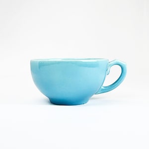 Vintage Mid-Century Pacific Pottery Aqua Blue Ceramic Wide Mouth Coffee Cup