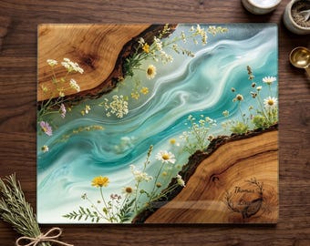 Personalized Charcuterie Board,Wildflower Wood Look Cutting Board,Housewarming New Home Gift,Wedding Gift For Couple,Engagement Gift for Her