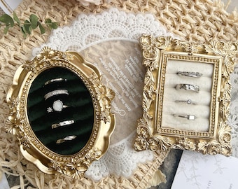 porte-bijoux cadre vintage, porte-bague en or antique, cadeau fête des mères, cadeau de douche nuptiale, cadeau de fiançailles pour elle, décoration de mariage gothique