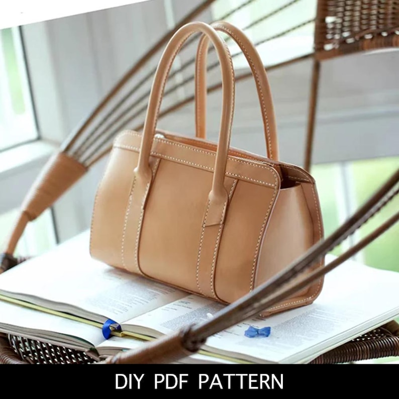 Lady Boston Leather Handbag Pattern: DIY Craft Template (PDF Download ...
