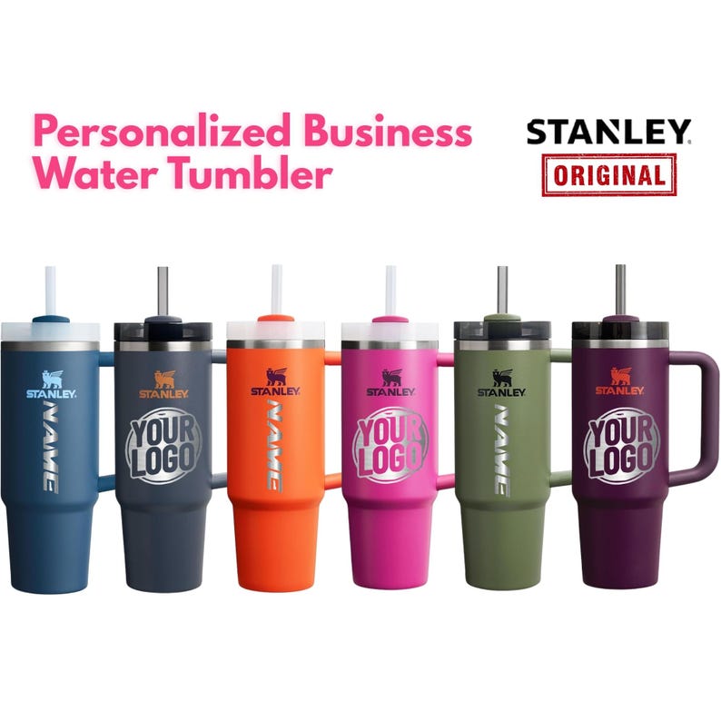 Personlaized Stanley 30oz Name Engraved Laser Engraved Cup Tumbler Custom Laser Engraved Water Bottle 30 oz. and 40 oz. Quencher Name