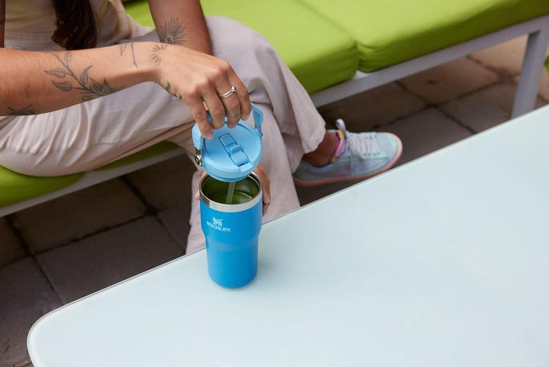 Personalized 20oz Stanley Ice Flow Flip Straw Bottle | Stainless Steel Tumbler | Laser Engraved Travel Cup | Gift for Friend, best for Gym