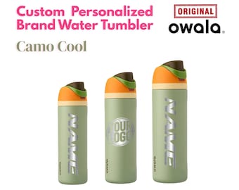 Garrafa de água Owala Freesip de 710 ml (24 oz) Camo Cool Genuine com gravação a laser inclusa, personalizada com gravação a laser, presente para ele ou para ela.