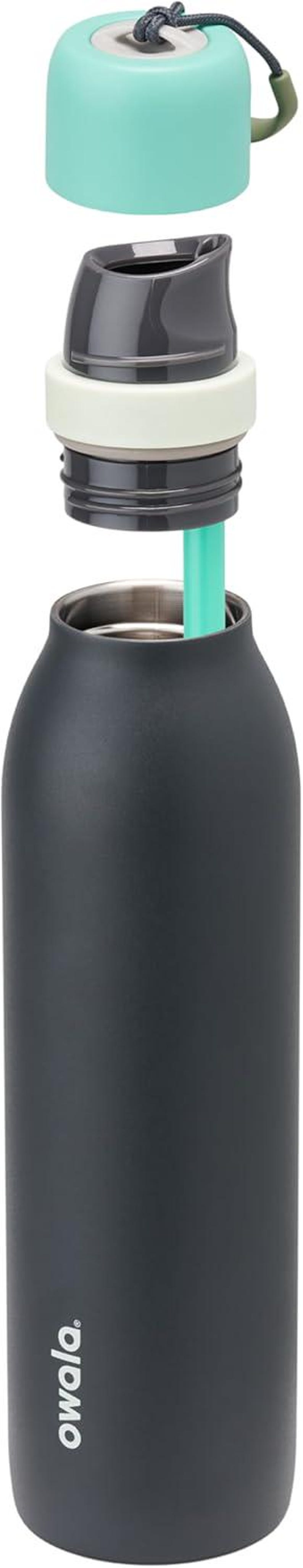 Personalized 18oz Owala FreeSip Twist stainless steel water bottle with laser engraved name, Travel-friendly laser engraved water bottle.