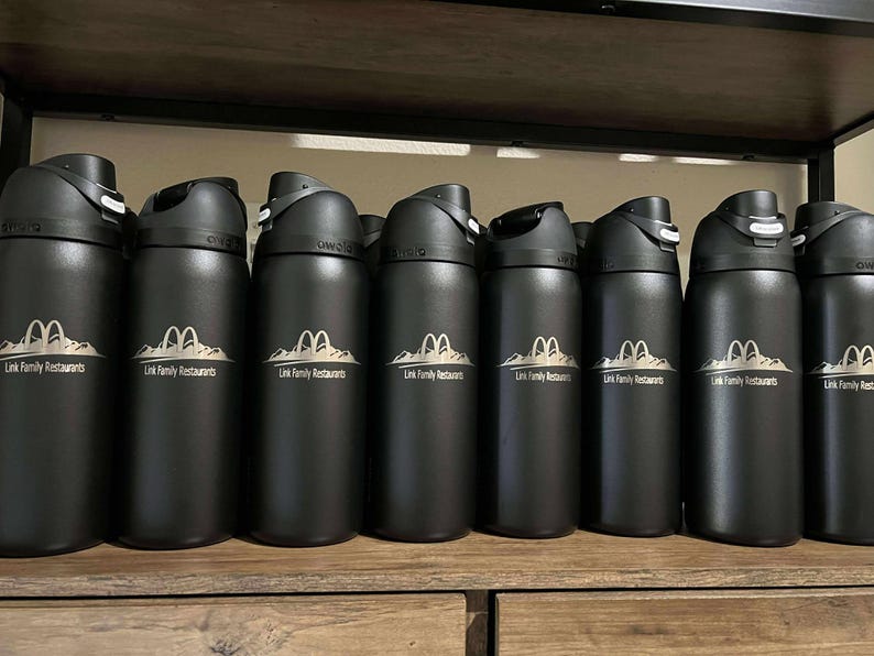 Personalized 18oz Owala FreeSip Twist stainless steel water bottle with laser engraved name, Travel-friendly laser engraved water bottle.