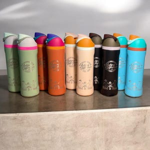 Personalized 18oz Owala FreeSip Twist stainless steel water bottle with laser engraved name, Travel-friendly laser engraved water bottle.