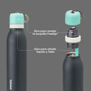 Personalized 18oz Owala FreeSip Twist stainless steel water bottle with laser engraved name, Travel-friendly laser engraved water bottle.