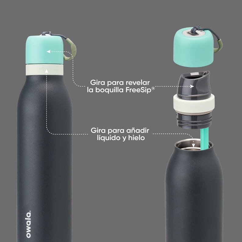 Personalized 18oz Owala FreeSip Twist stainless steel water bottle with laser engraved name, Travel-friendly laser engraved water bottle.