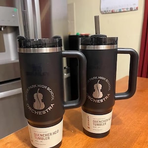 Personlaized Stanley 30oz Name Engraved Laser Engraved Cup Tumbler Custom Laser Engraved Water Bottle 30 oz. and 40 oz. Quencher Name