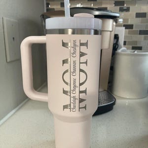 Personlaized Stanley 30oz Name Engraved Laser Engraved Cup Tumbler Custom Laser Engraved Water Bottle 30 oz. and 40 oz. Quencher Name