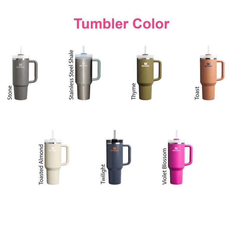 Personlaized Stanley 30oz Name Engraved Laser Engraved Cup Tumbler Custom Laser Engraved Water Bottle 30 oz. and 40 oz. Quencher Name