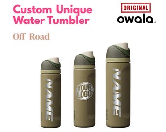 Garrafa de água Owala Freesip Off Road Genuine de 710 ml com gravação a laser inclusa, garrafa de água personalizada com gravação a laser, presente para ele ou para ela.