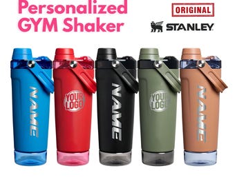 Custom Stanley Activate Shaker 20oz, Laser Engraved Stainless Steel Shaker with your Name & Logo, Gym Gift for Him or Her, Fitness Bottle