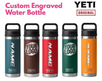 Garrafa Yeti Rambler de 532ml personalizada | Garrafa autêntica com gravação a laser, garrafa com texto personalizado, garrafa com nome personalizado, garrafa em grande quantidade, brinde corporativo