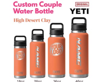 Botella Yeti Rambler personalizada en color arcilla del alto desierto / Botella Yeti con nombre grabado con láser, Botella con el logotipo de Yeti, Regalo de San Valentín, Venta al por mayor corporativa.