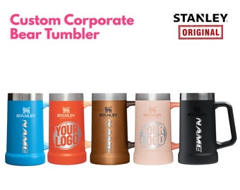 Spersonalizowany kufel do piwa Stanley 24oz Big Grip | Wytrzymały kubek z uchwytem | Kubek termiczny ze stali nierdzewnej z grawerunkiem laserowym, prezent na Walentynki.