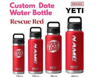 Botella Yeti RescueRed Rambler personalizada / Botella Yeti con nombre grabado con láser, Botella con logotipo Yeti, Regalo de San Valentín, Venta al por mayor corporativa.