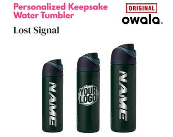 Garrafa de água Owala Freesip Lost Signal Genuine de 710 ml com gravação a laser inclusa, personalizada com gravação a laser, presente para ele ou para ela.