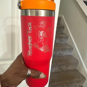 Personalized 20oz Stanley Ice Flow Flip Straw Bottle | Stainless Steel Tumbler | Laser Engraved Travel Cup | Gift for Friend, best for Gym