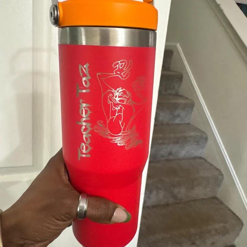 Personalized 20oz Stanley Ice Flow Flip Straw Bottle | Stainless Steel Tumbler | Laser Engraved Travel Cup | Gift for Friend, best for Gym