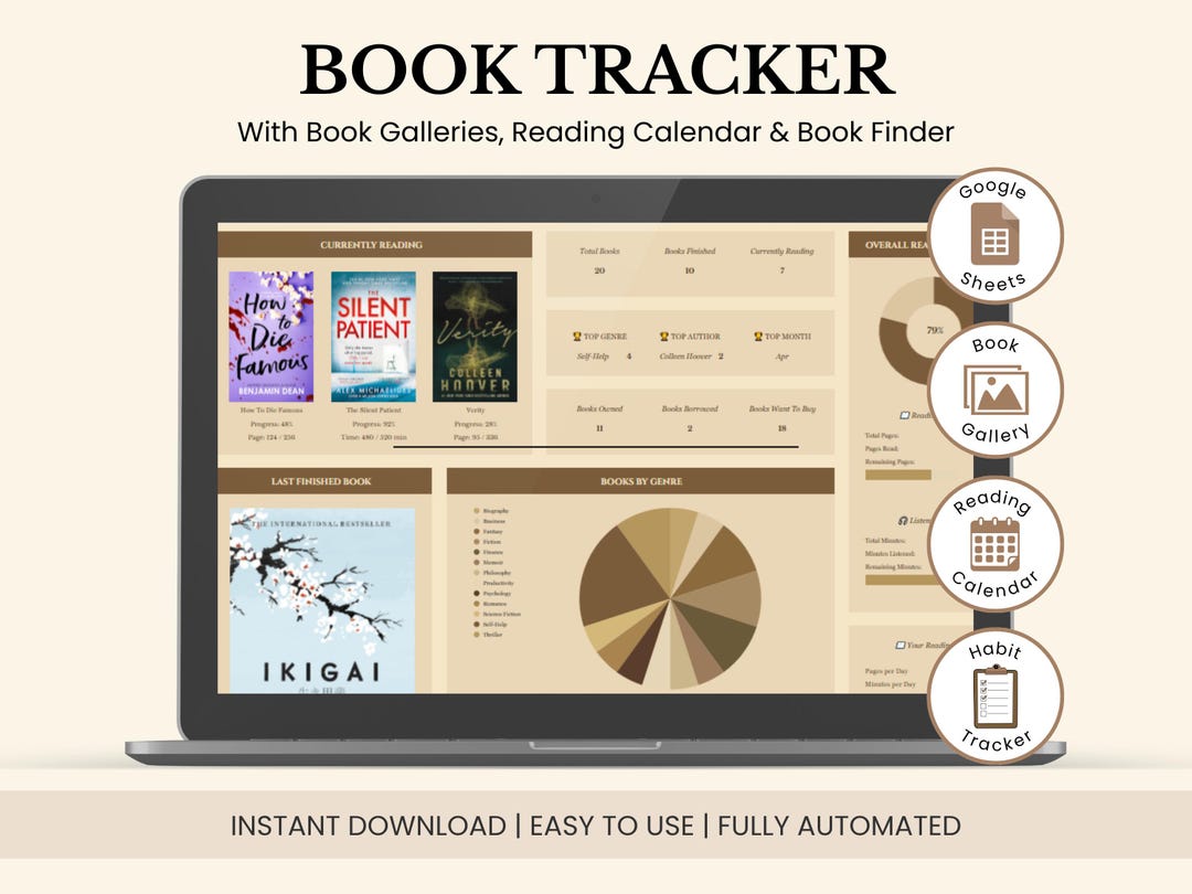 Book Tracker Spreadsheet Reading Tracker Google Sheets Reading Log ...