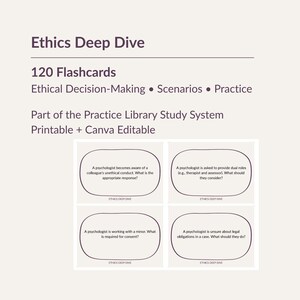 Psychology Ethics Flashcards for Exam Study | 120 Scenario-Based Cards | APS Code Confidentiality Mandatory Reporting | NPE Exam Prep