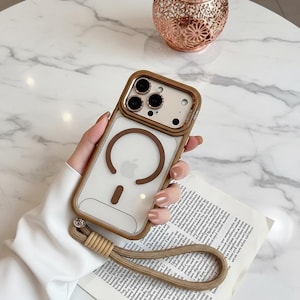 MagSafe Camera Bracket Case with Lens Protection and Wrist Strap for iPhone Pro Max