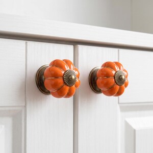 Kürbisförmige Schubladengriffe, Schrankgriffe, Vintage-Küchenbeschläge, dekorative Möbelgriffe, Kommodenschubladengriffe, Landhausstil-Wohndeko-Upgrade Bild 11