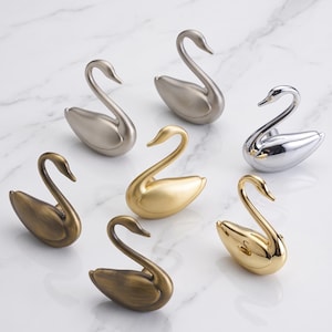Tiradores de cajones con forma de cisne, elegantes tiradores con forma de animal, herrajes para muebles, pomos para armarios de cocina, decoración de cómodas, tiradores de puertas, mejoras para el hogar.