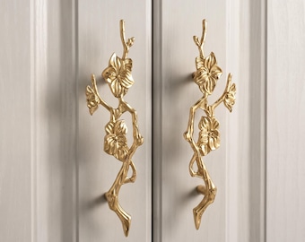 Bloemvormige kastgrepen, ladehandgrepen, botanische meubelbeslag, keukenkastgrepen, dressoirgrepen, decoratieve deurgrepen, huisverbetering