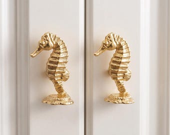 Kastknoppen met zeepaardjesmotief, ladeknoppen, meubelgrepen met oceaanmotief, kustdecoratie voor thuis, keukenbeslag, dressoirknoppen, deurgrepen.