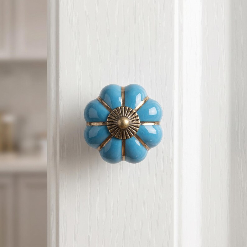 Kürbisförmige Schubladengriffe, Schrankgriffe, Vintage-Küchenbeschläge, dekorative Möbelgriffe, Kommodenschubladengriffe, Landhausstil-Wohndeko-Upgrade Bild 6
