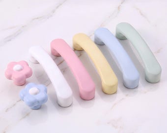 Flower Cabinet Knobs Drawer Pulls Cute Floral Handles Kitchen Cabinet Hardware Dresser Knobs Nursery Furniture Decor Door Pulls Home Upgrade