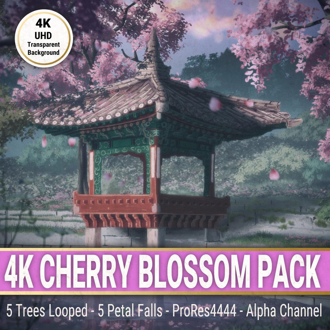 4K Cherry Blossom Animation Pack – Looping Trees, Petal Overlays ...