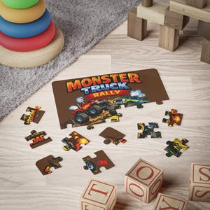 Monster Truck Puzzle for Kids, Truck Toddler Puzzle, Monster Jam Style Jigsaw, Preschool Vehicle Toy, Boy Birthday Gift, Truck Lover Gift image 3