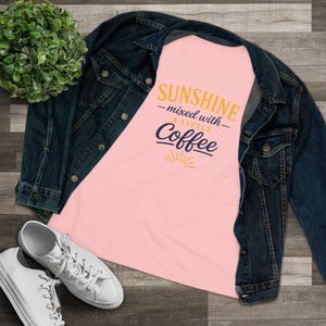 Sunshine Mixed With A Little Coffee Shirt, Coffee Lover Tee, Cute Summer Coffee Tee, Cozy Graphic Shirt, Morning Coffee Shirt, Sunshine Tee afbeelding 2